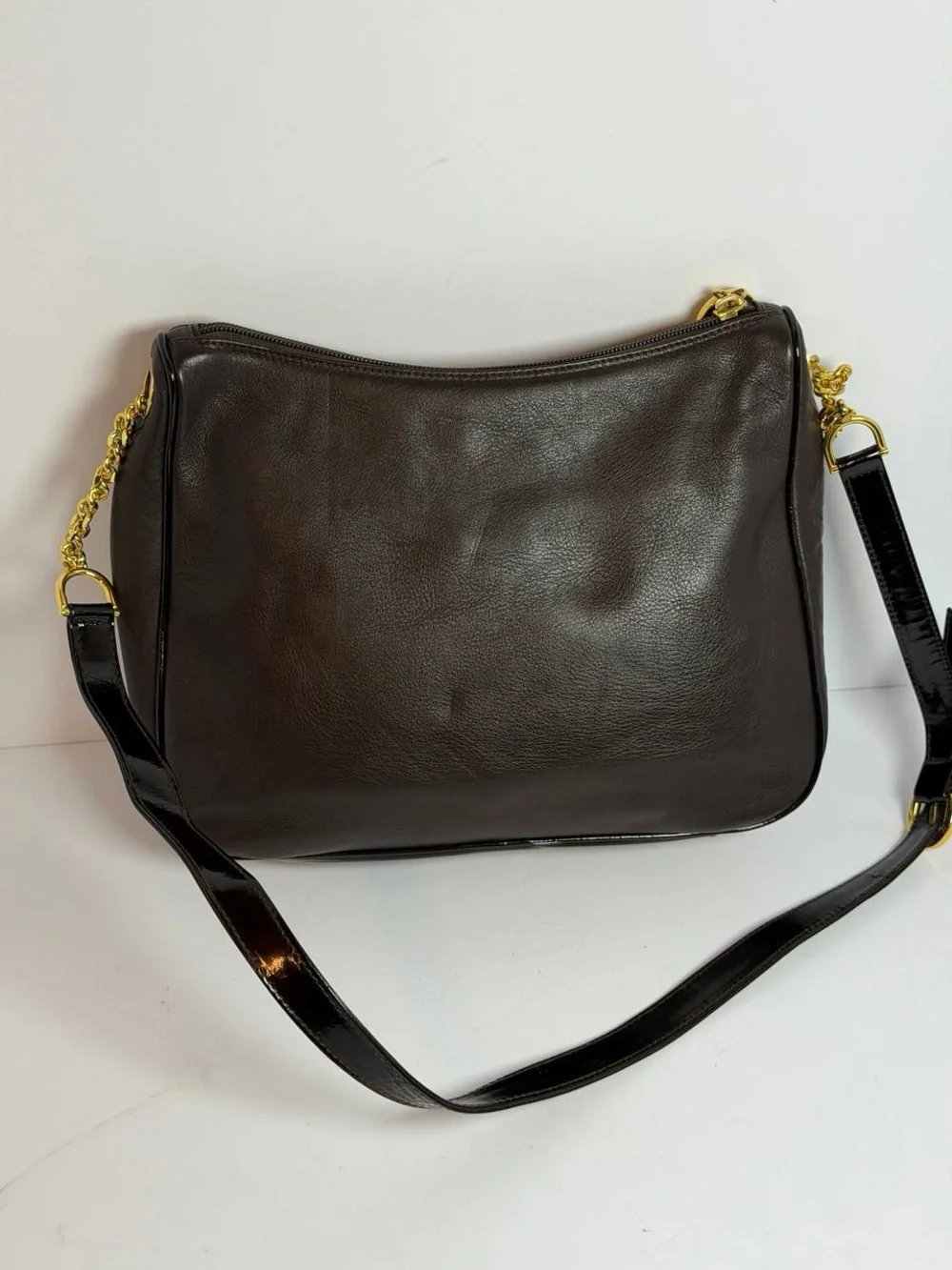 Paloma Picasso X Logo Dark Brown Leather Shoulder Bag
